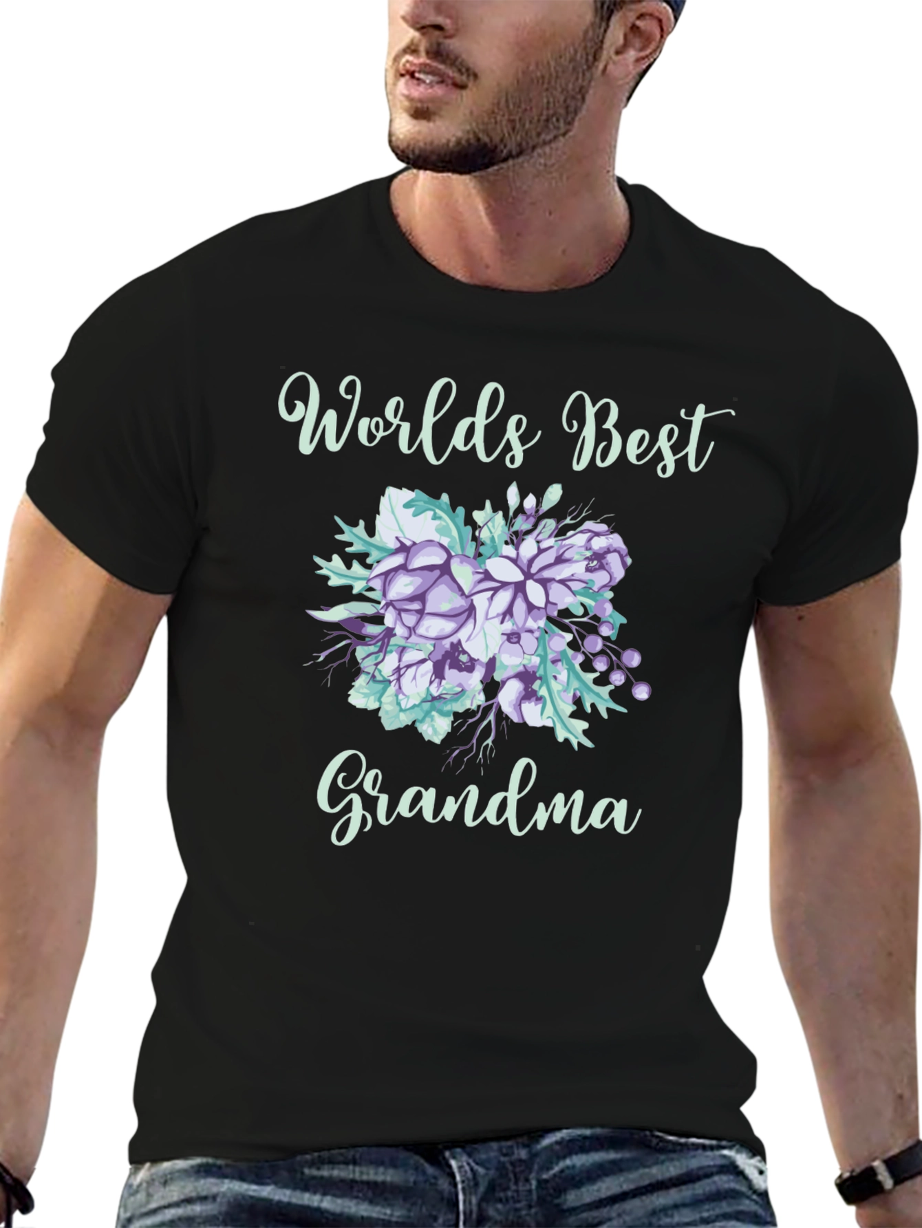 Worlds Best Grandma Floral T-Shirt