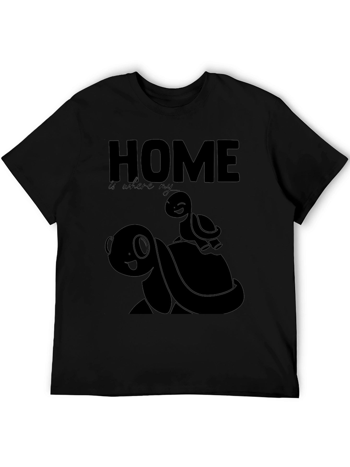 Home Turtle Graphic Tee - Mens Black T-Shirt