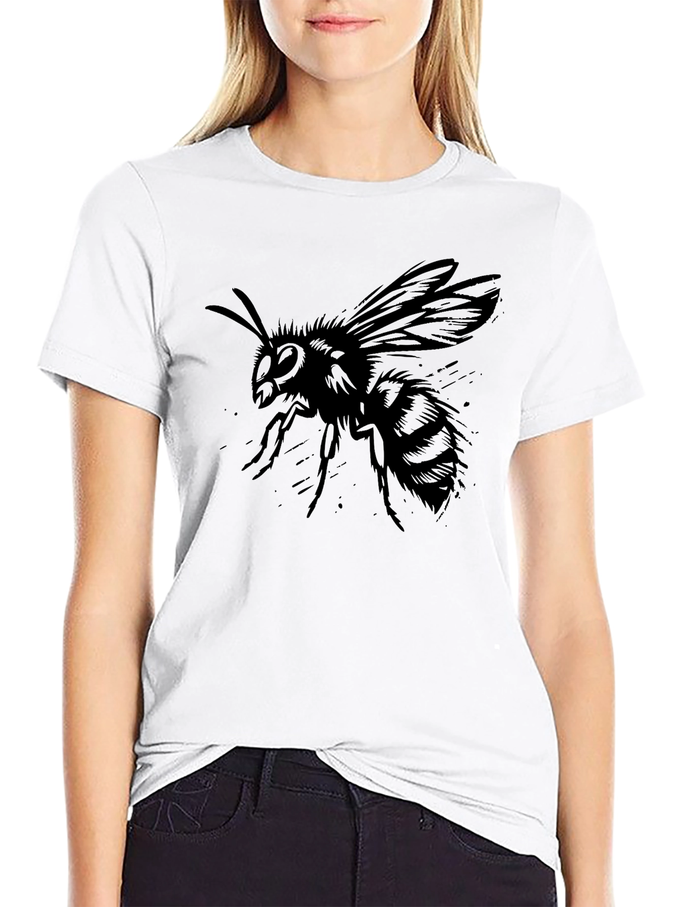 Mens Black Bee Graphic Tee