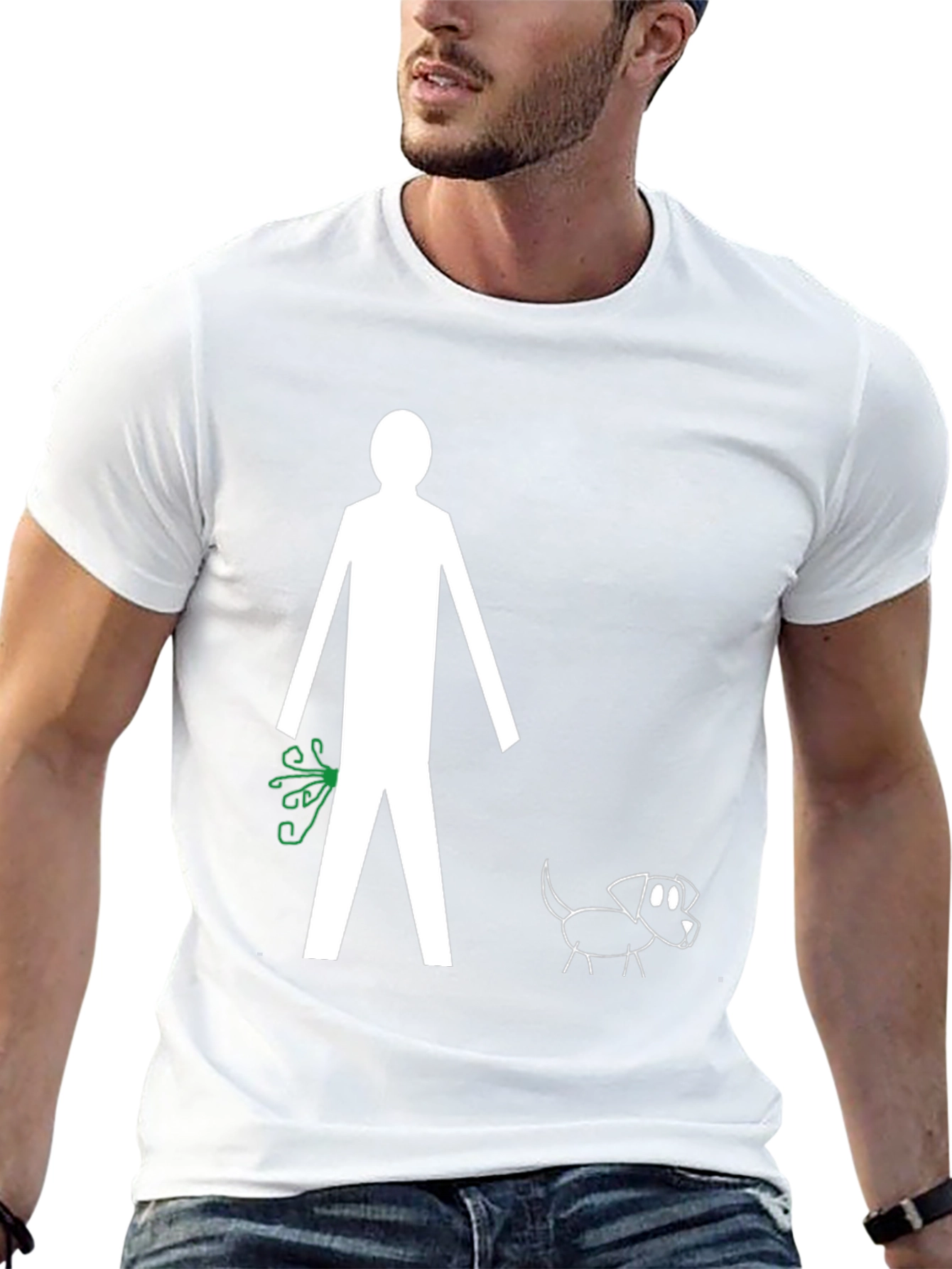 Funny Stick Figure Dog Walk T-Shirt