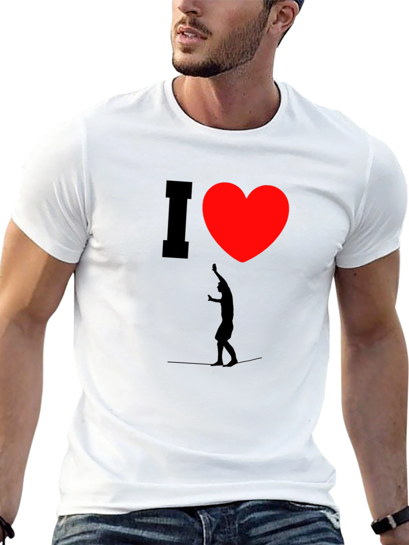 I Heart Slacklining Graphic Tee - Black Cotton