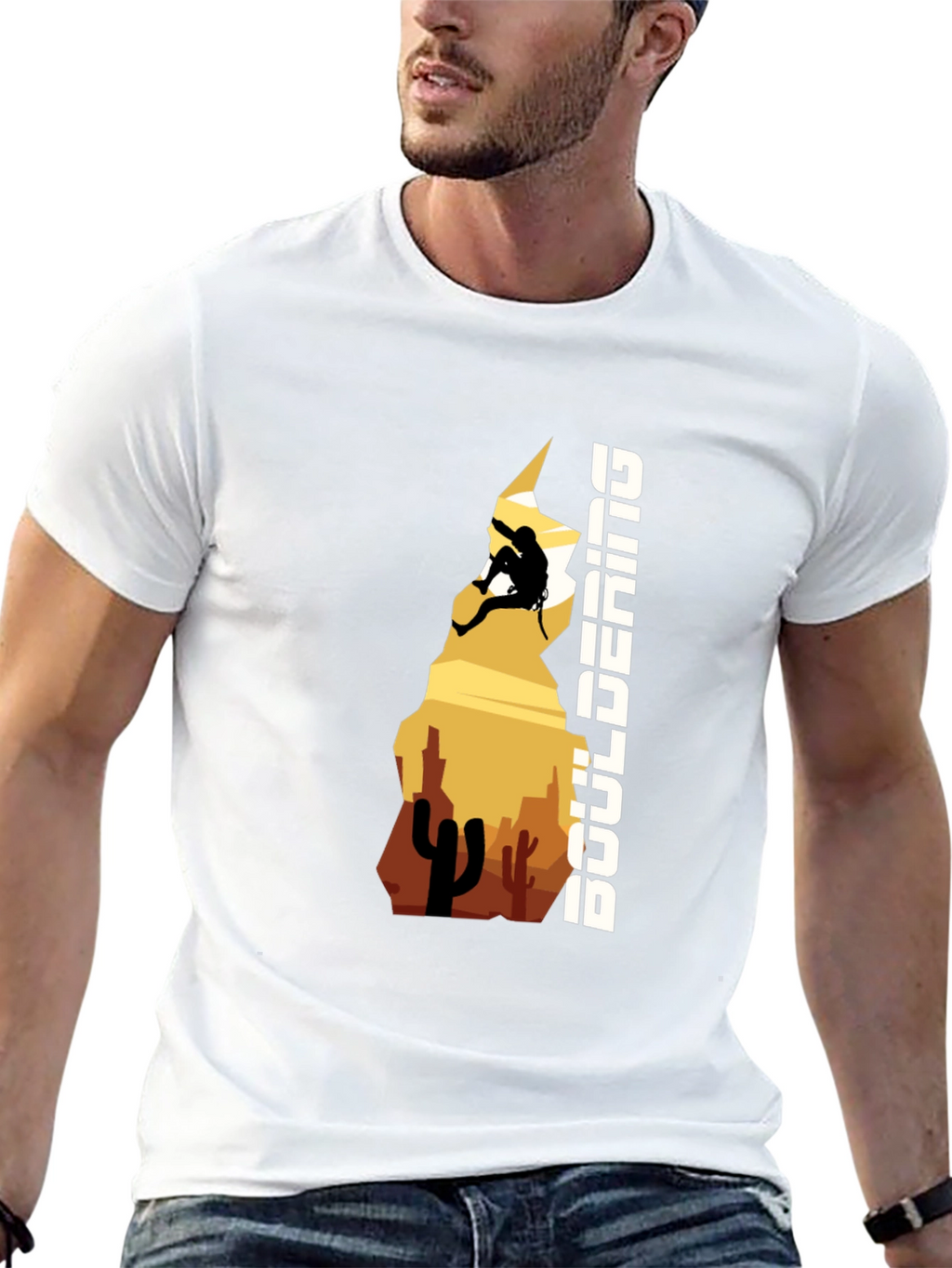 Bouldering Desert Climber Graphic Tee - Black