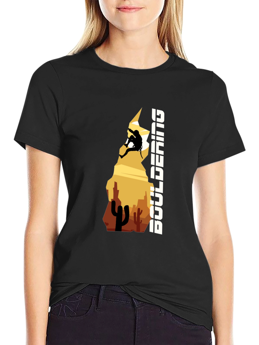 Bouldering Desert Climber Graphic Tee - Black