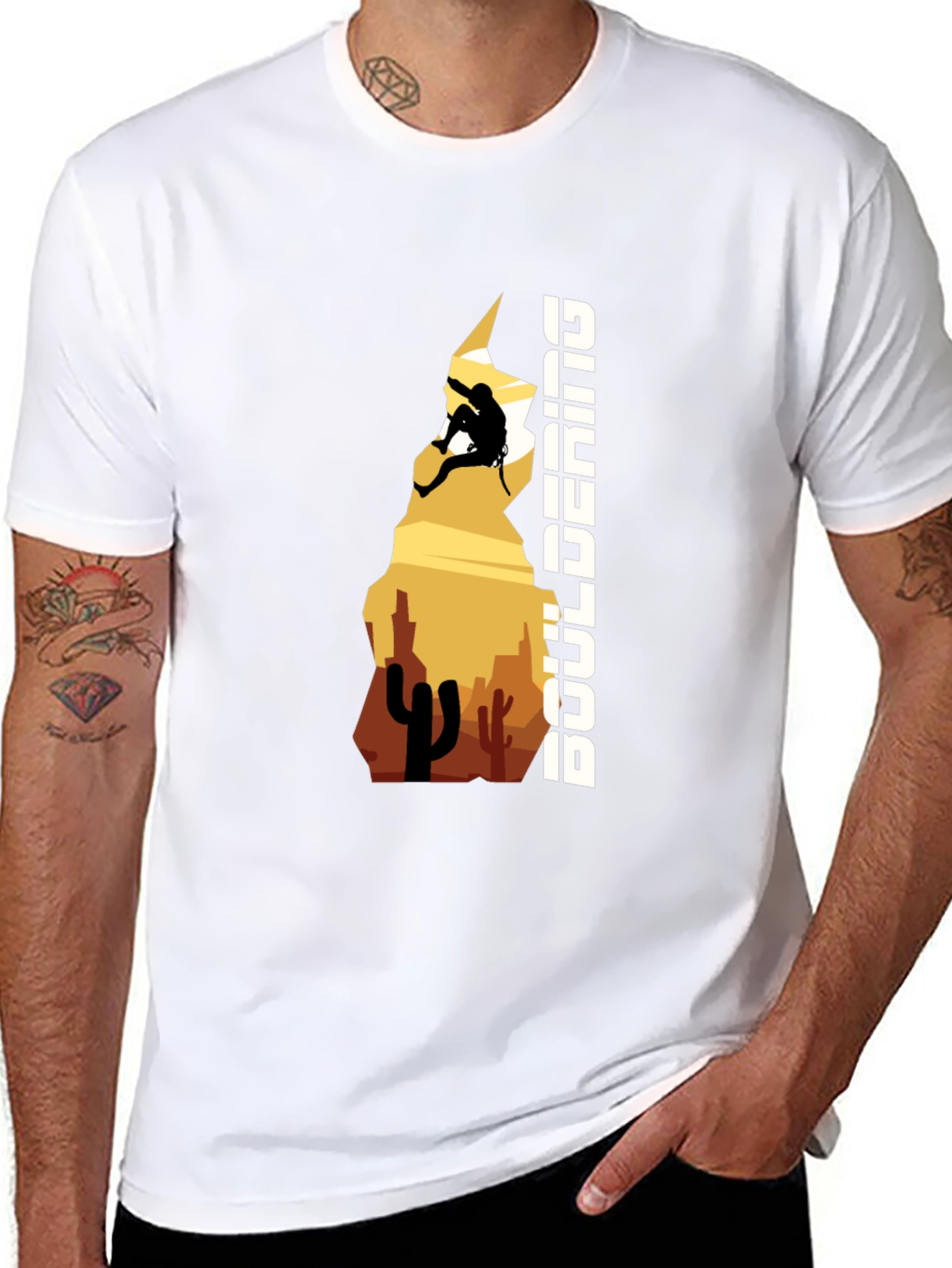 Bouldering Desert Climber Graphic Tee - Black