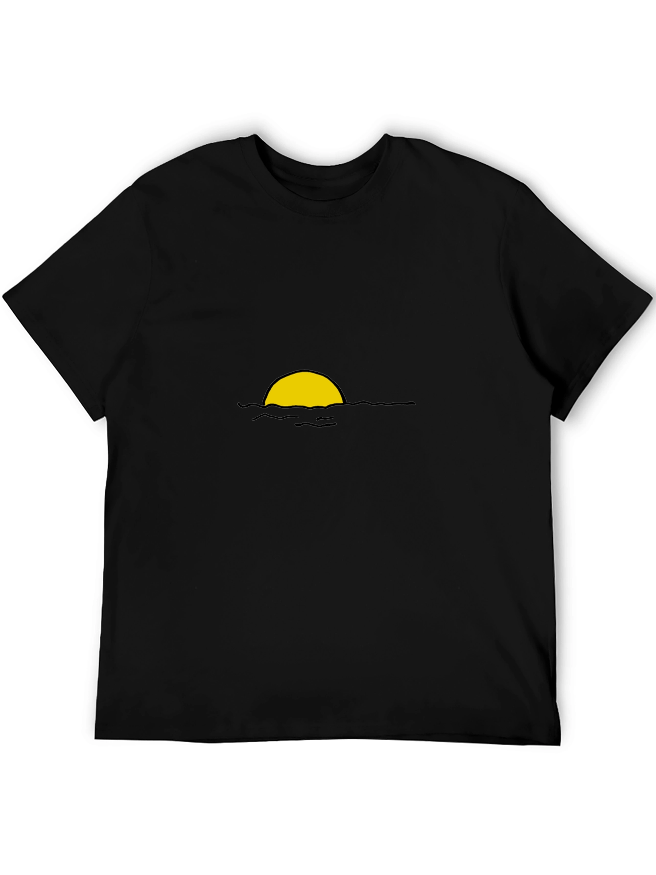 Sunset Graphic Tee - Black Cotton Blend Casual Wear