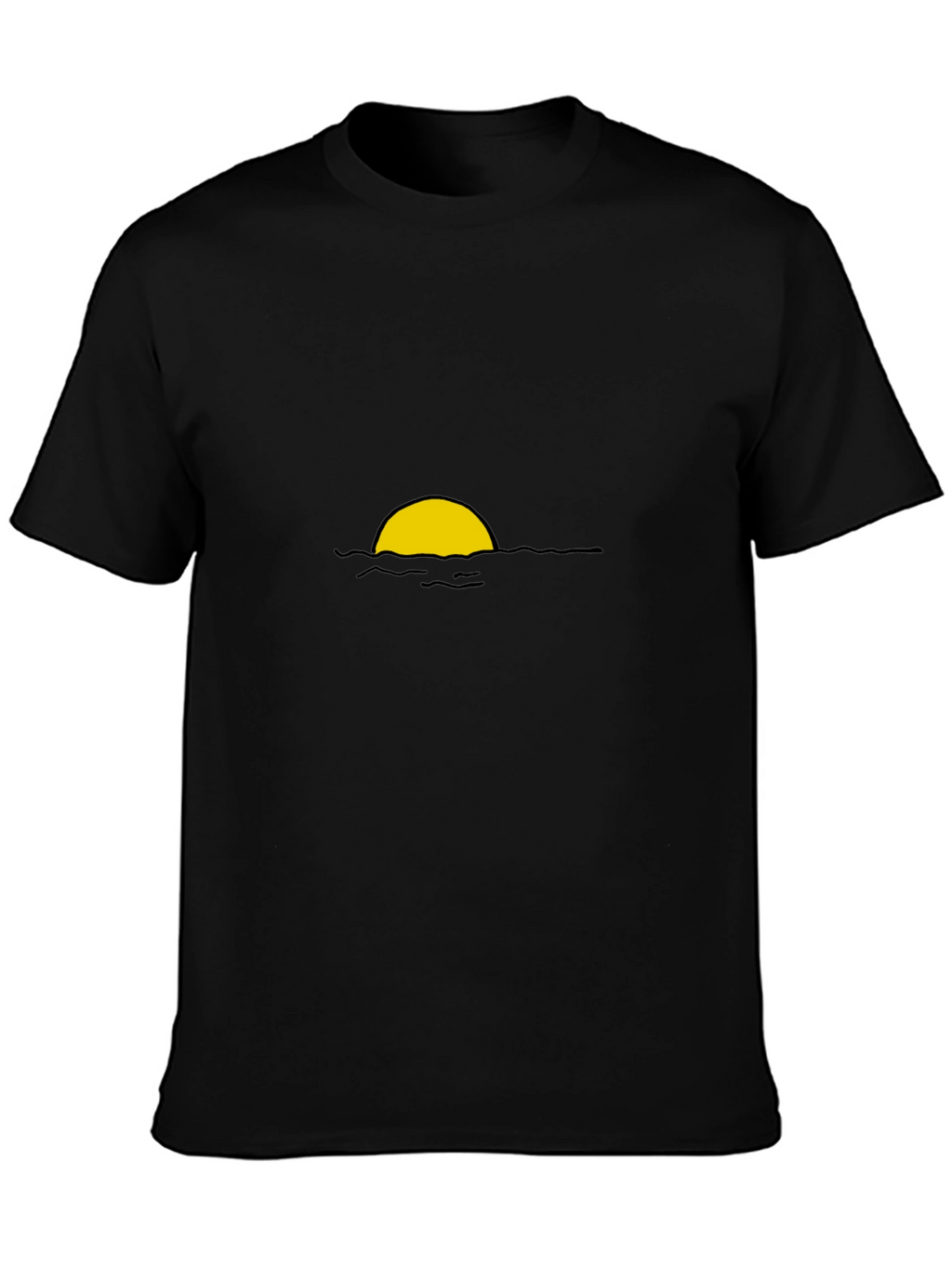 Sunset Graphic Tee - Black Cotton Blend Casual Wear