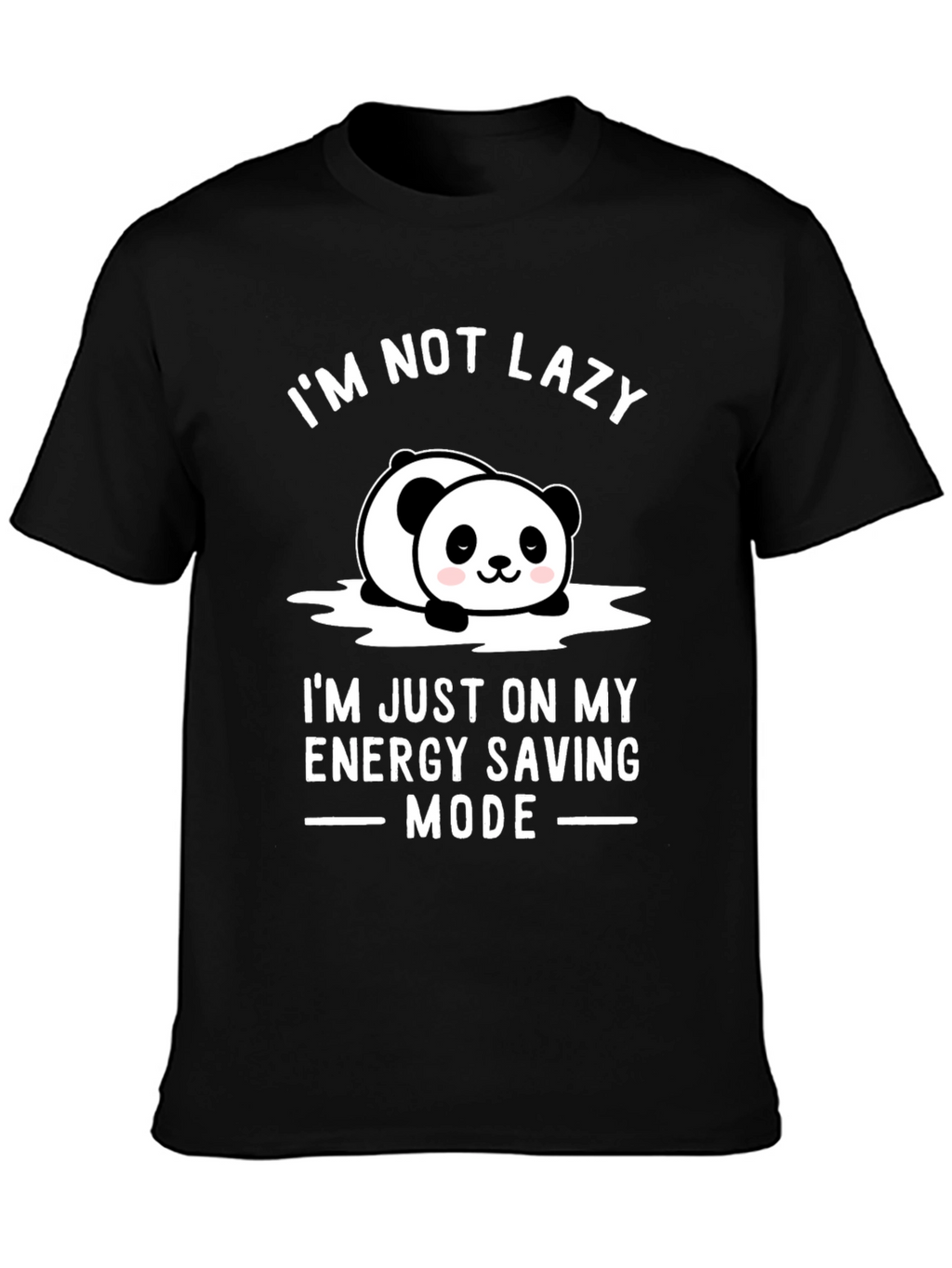 Lazy Panda Energy Saving Mode Graphic T-Shirt