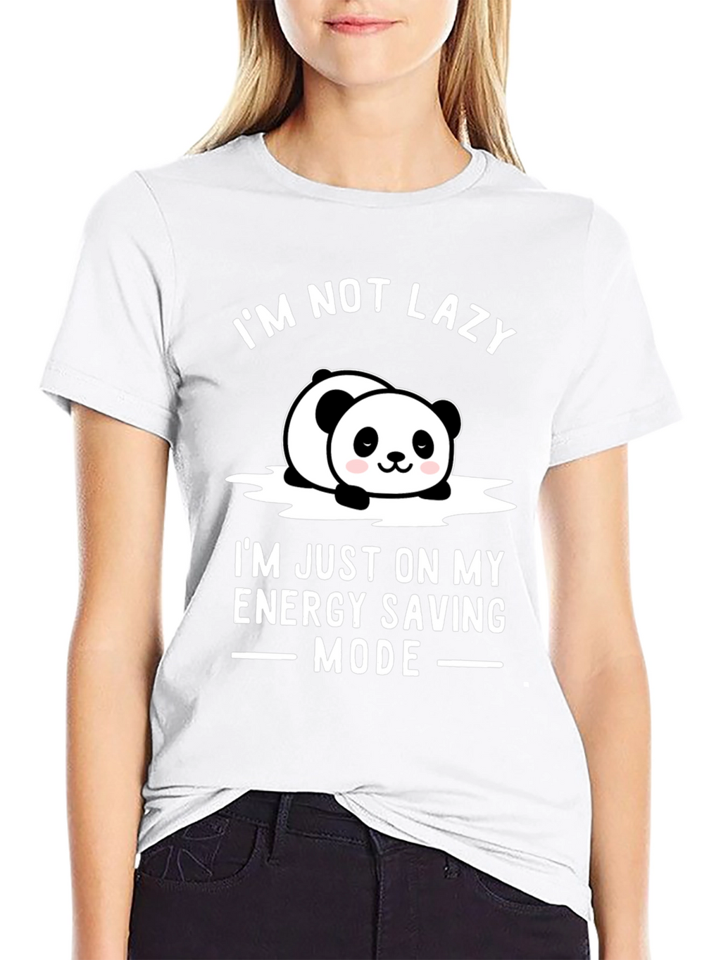 Lazy Panda Energy Saving Mode Graphic T-Shirt
