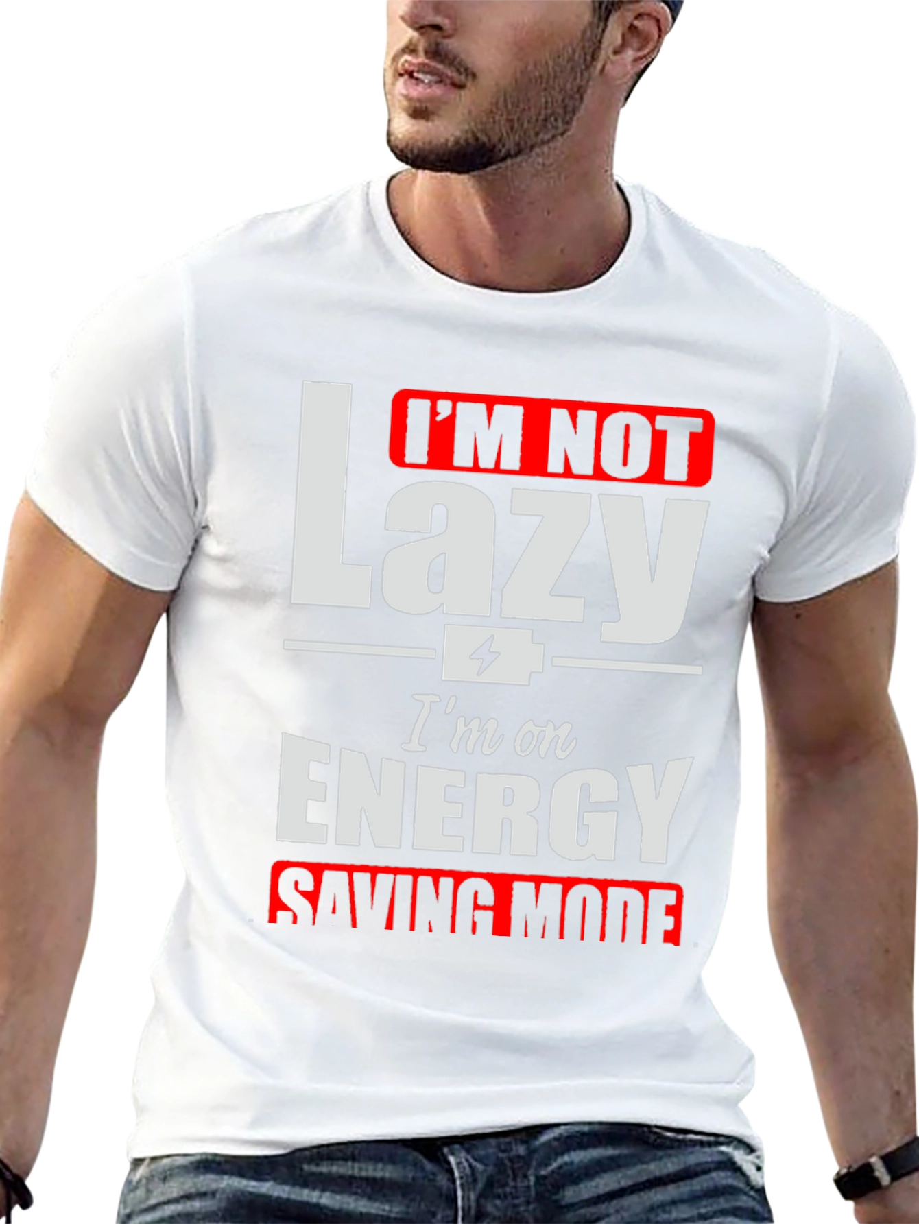 Funny Energy Saving Mode Graphic T-Shirt