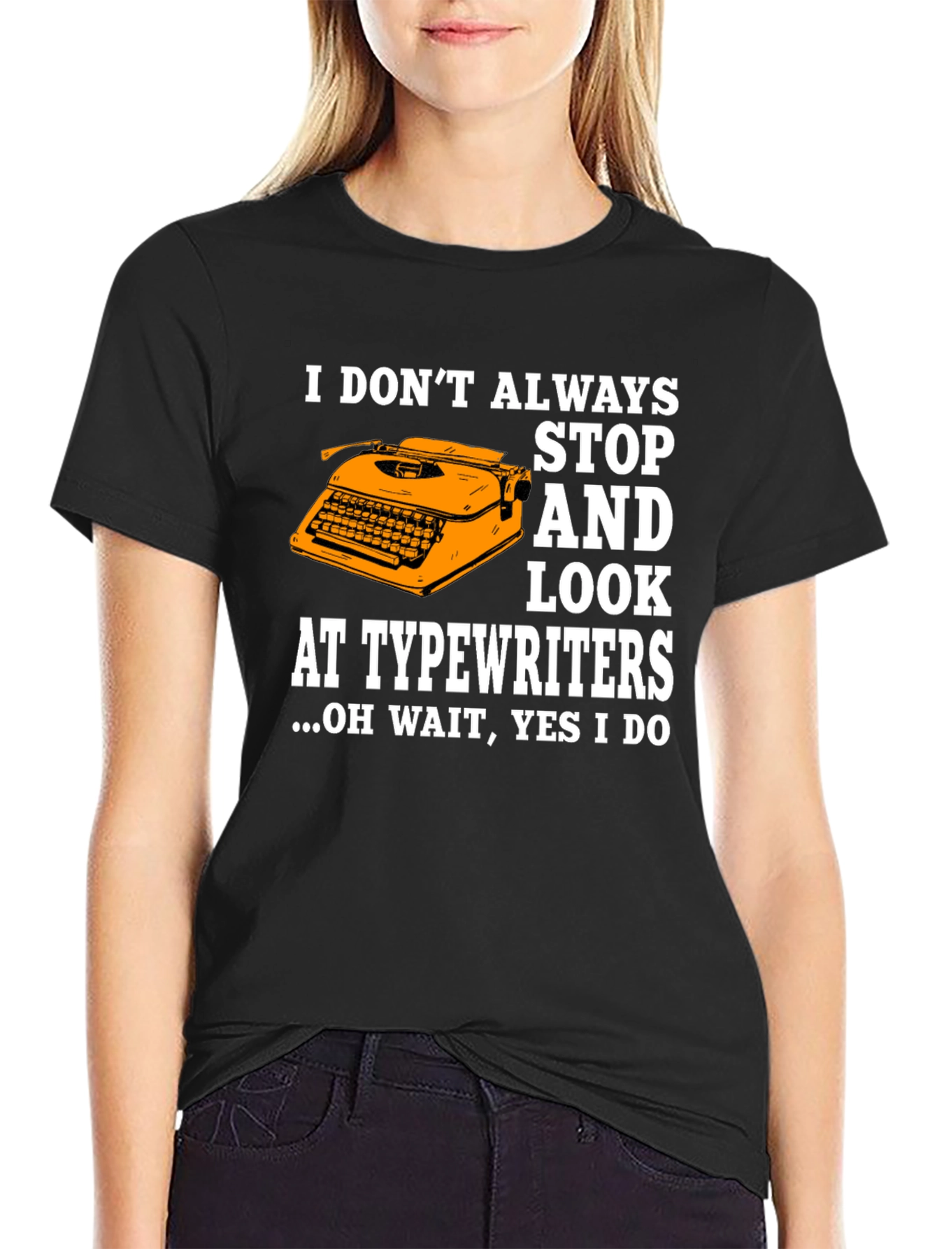 Funny Typewriter T-Shirt: I Stop and Look
