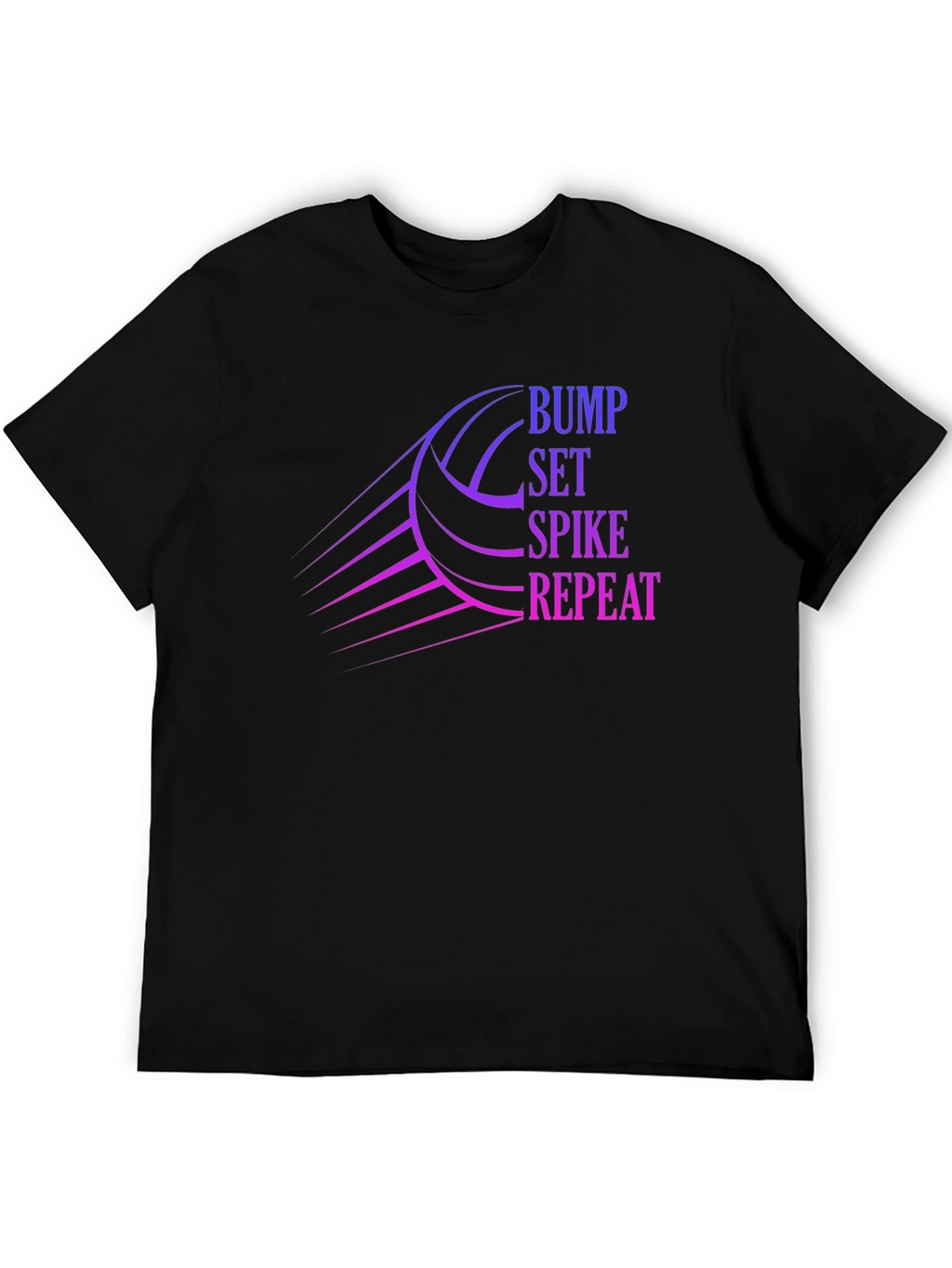 Volleyball Bump Set Spike Repeat Graphic T-Shirt