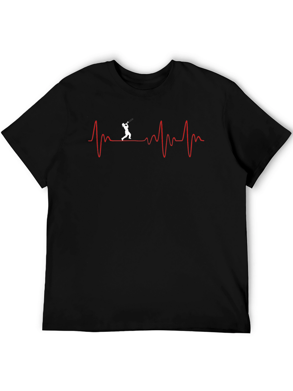 Baseball Heartbeat Graphic Tee - Black