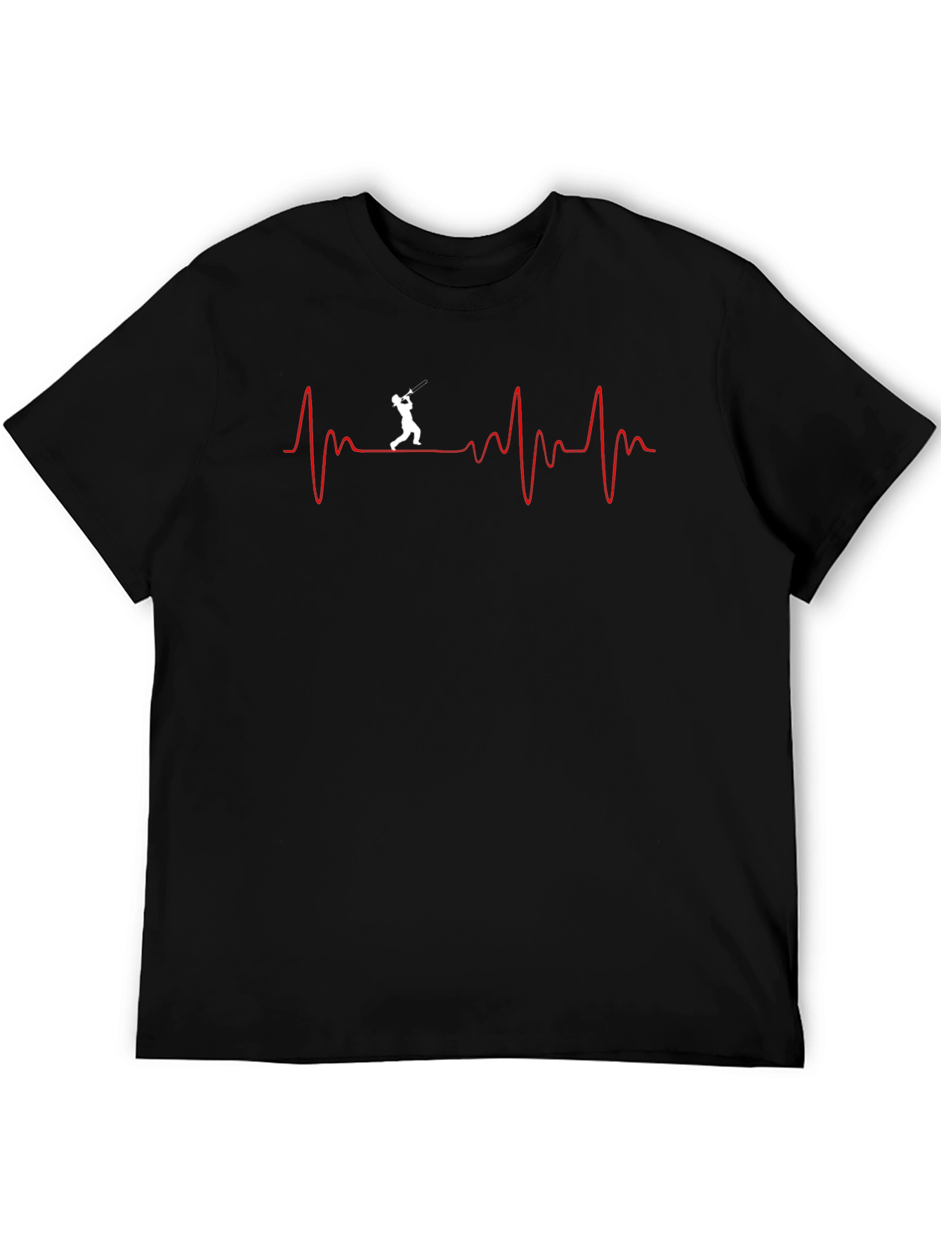 Baseball Heartbeat Graphic Tee - Black