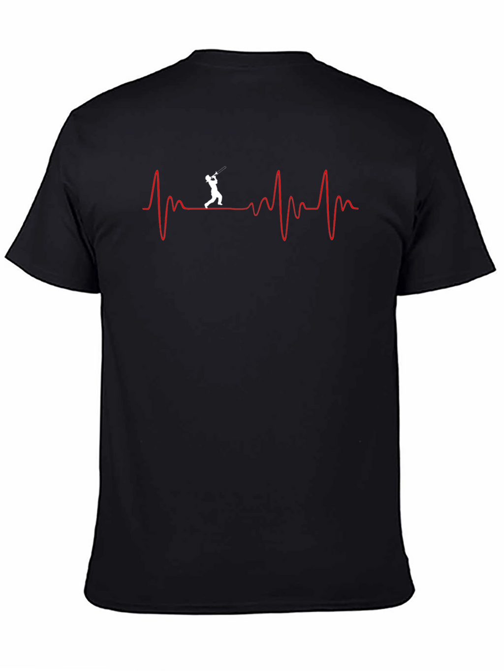 Baseball Heartbeat Graphic Tee - Black