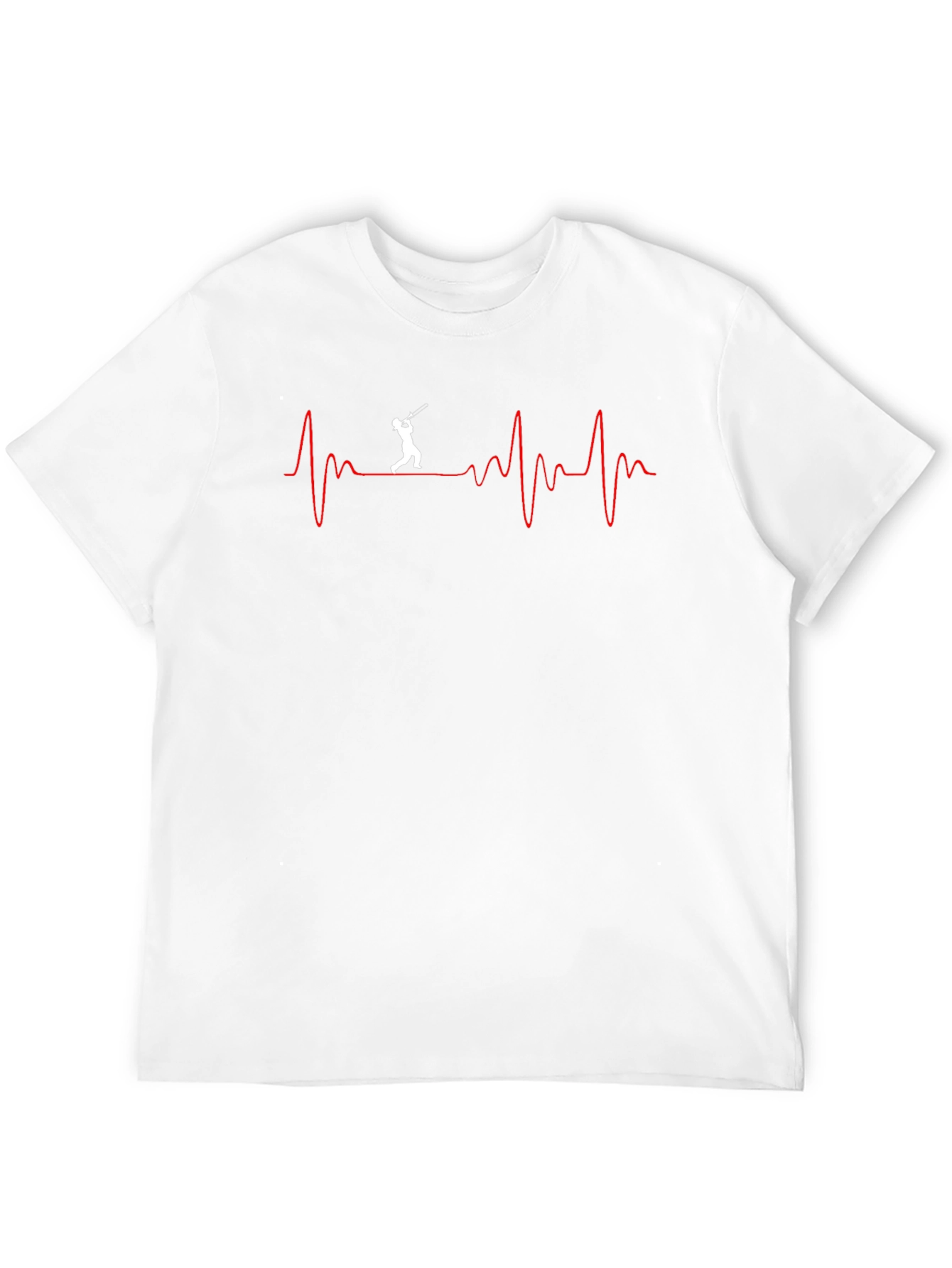 Baseball Heartbeat Graphic Tee - Black