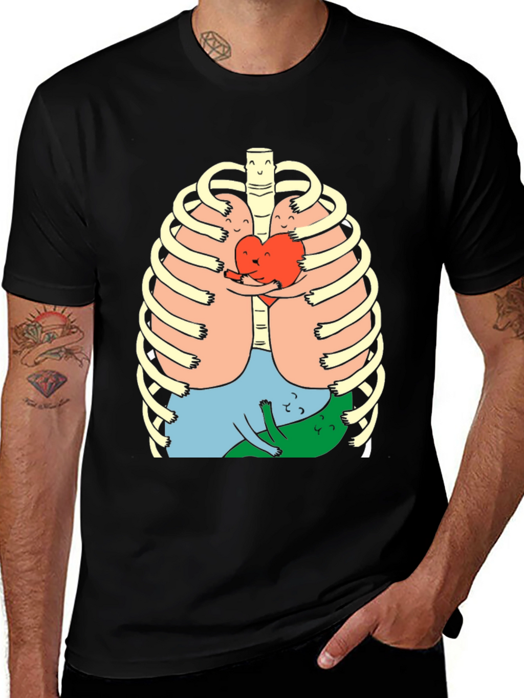 Anatomical Hug T-Shirt - Black