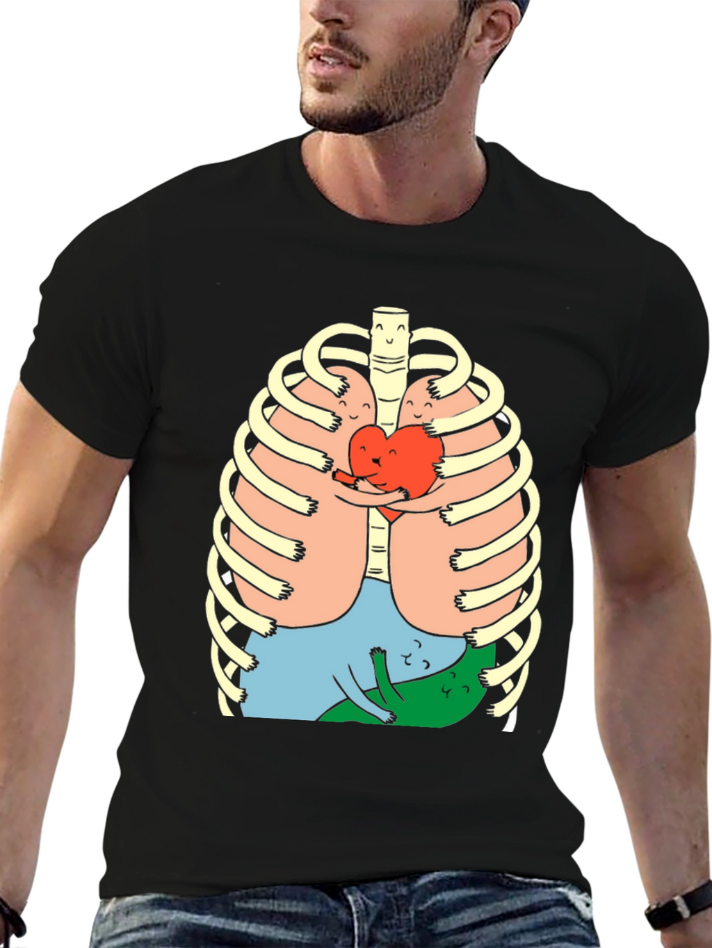 Anatomical Hug T-Shirt - Black