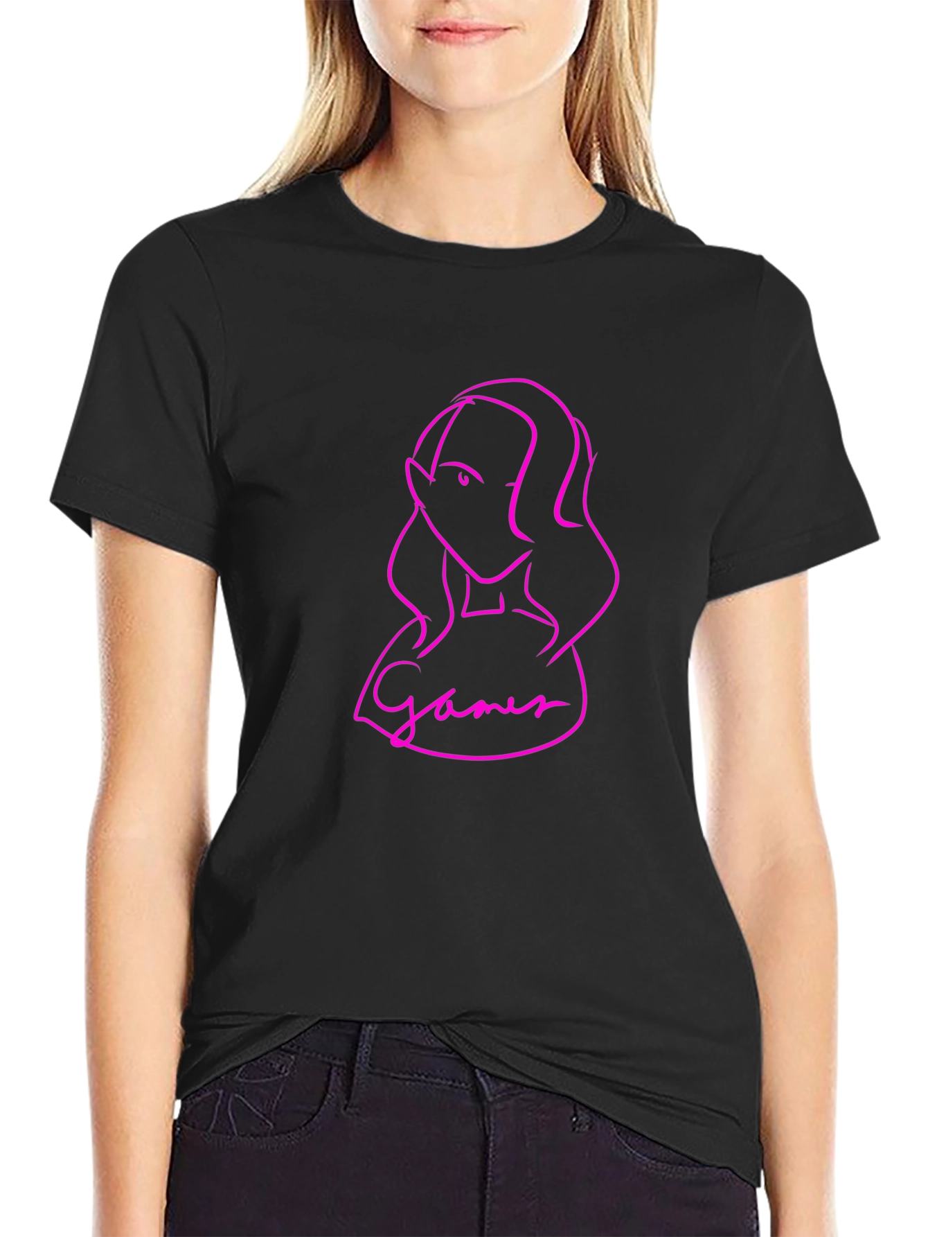 Gamer Girl Graphic Tee - Stylish Black T-Shirt