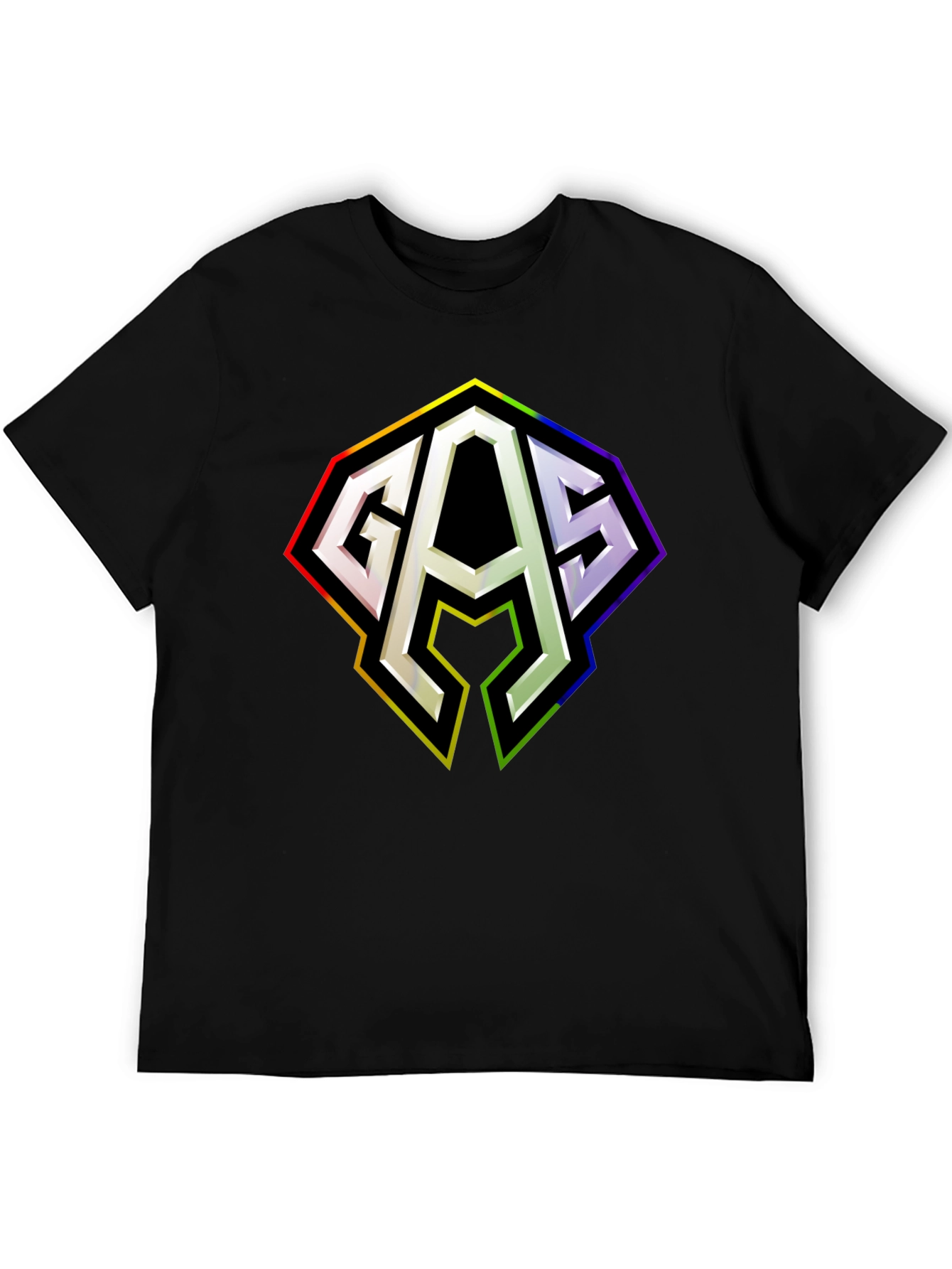 GAS Rainbow Logo Black T-Shirt