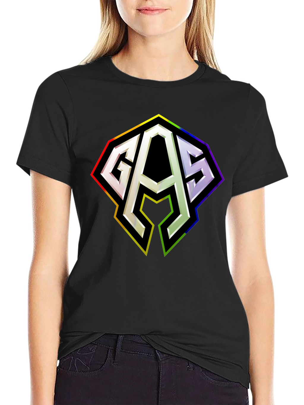 GAS Rainbow Logo Black T-Shirt