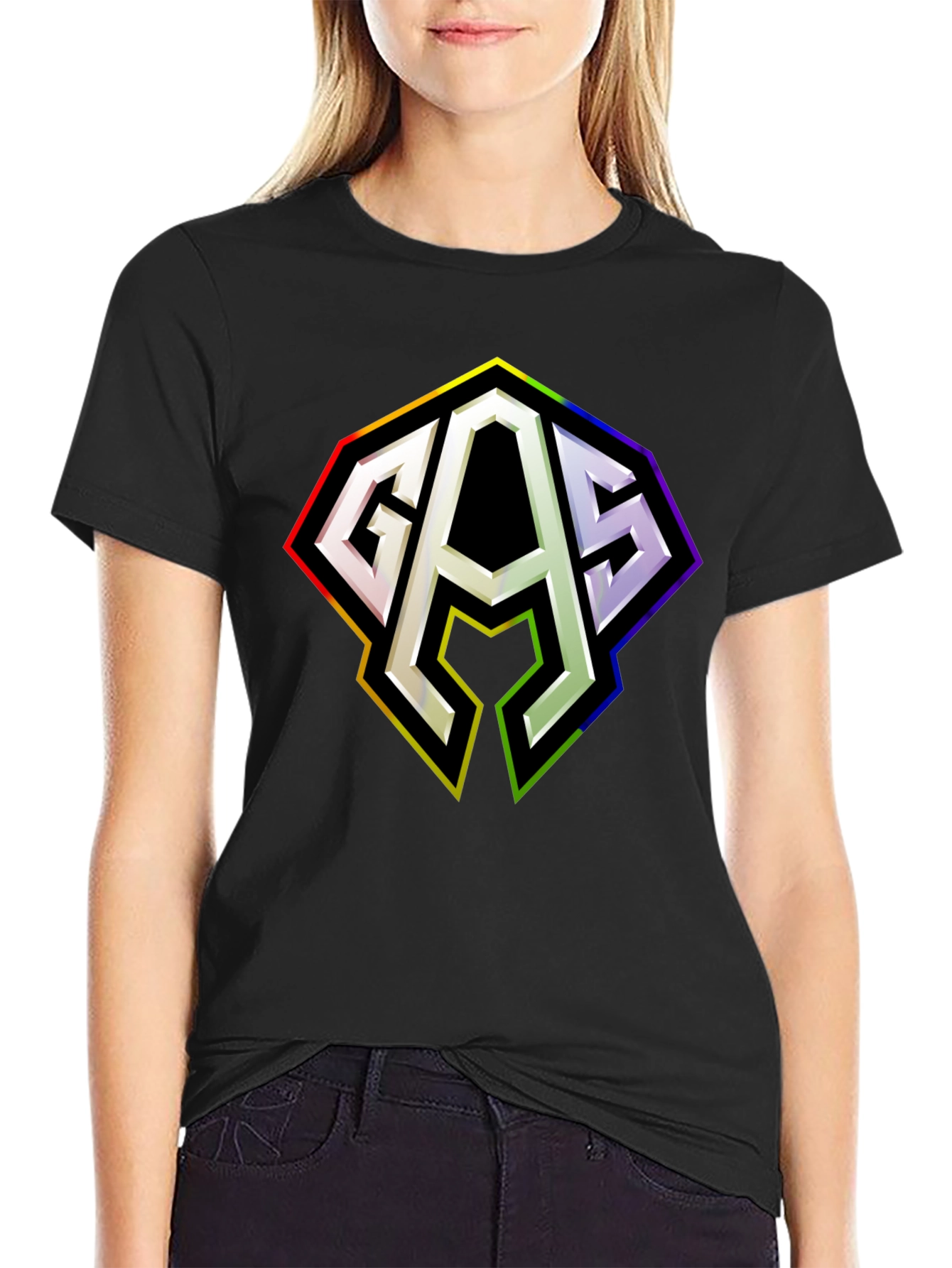 GAS Rainbow Logo Black T-Shirt