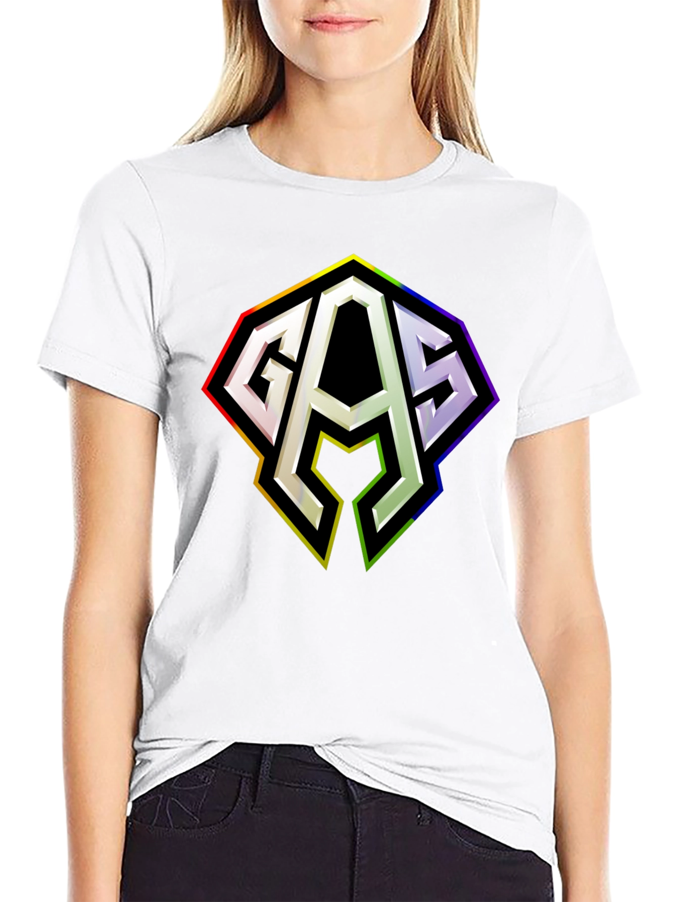GAS Rainbow Logo Black T-Shirt