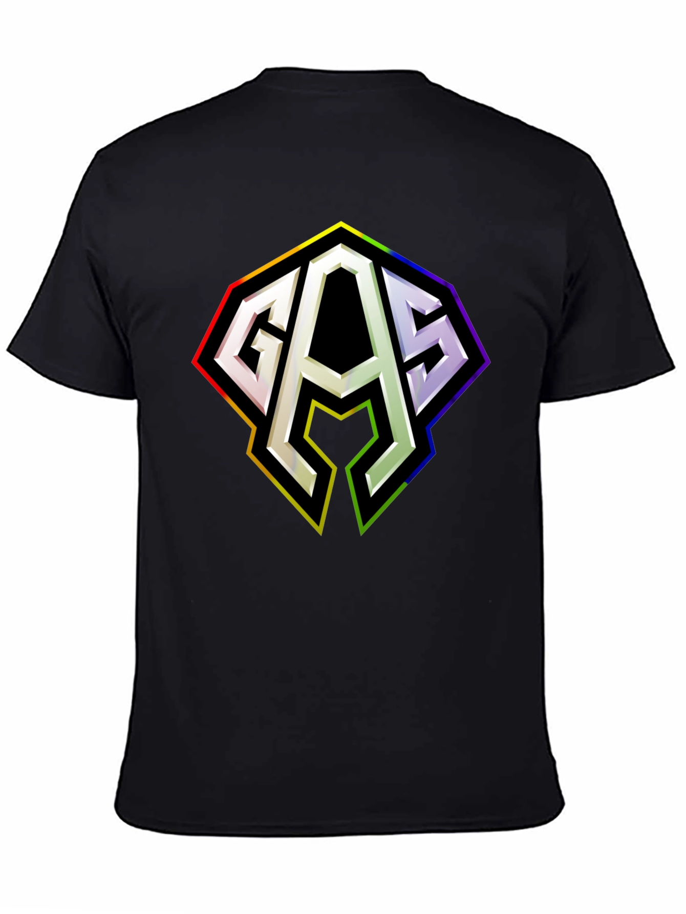 GAS Rainbow Logo Black T-Shirt