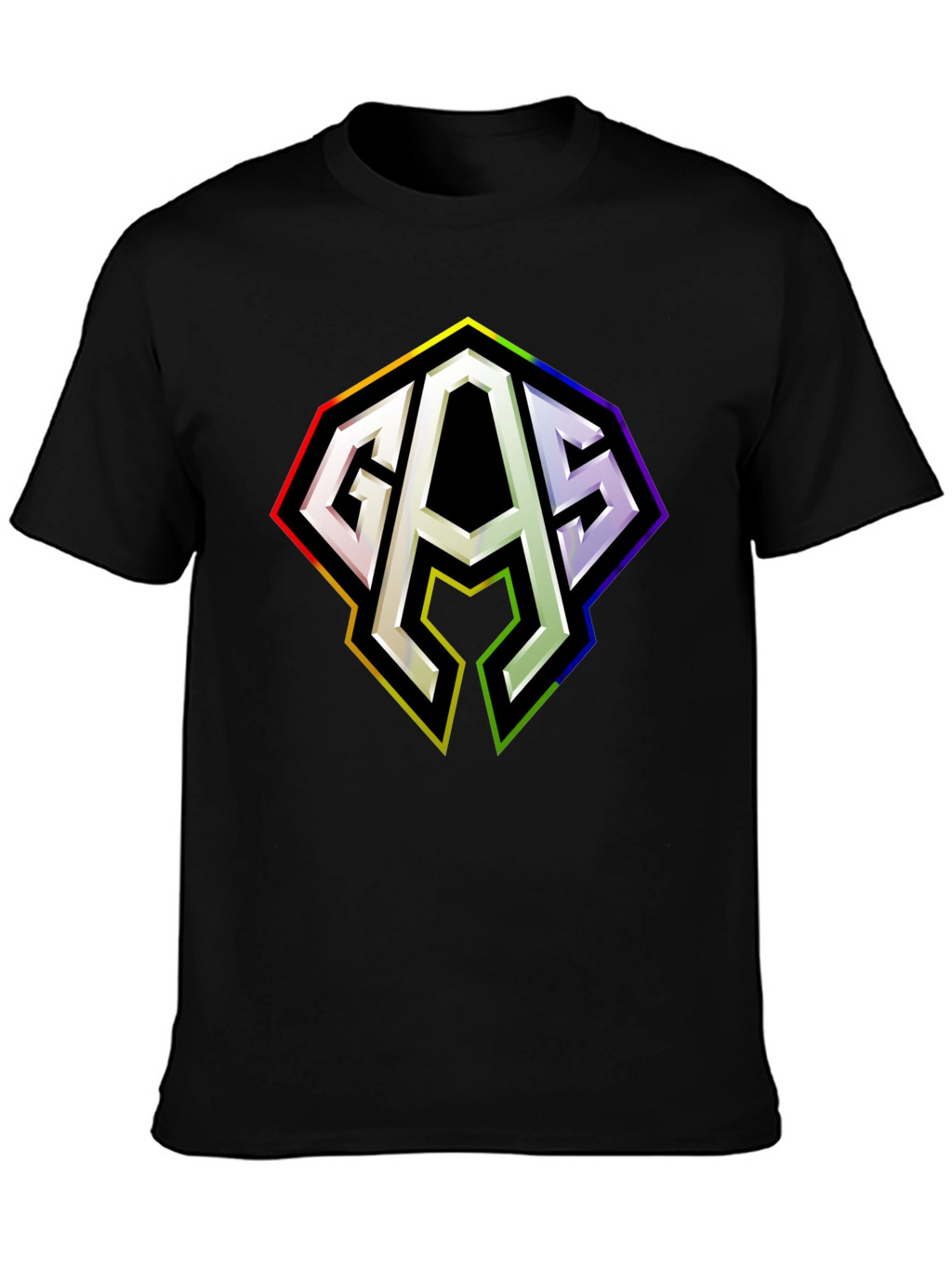 GAS Rainbow Logo Black T-Shirt