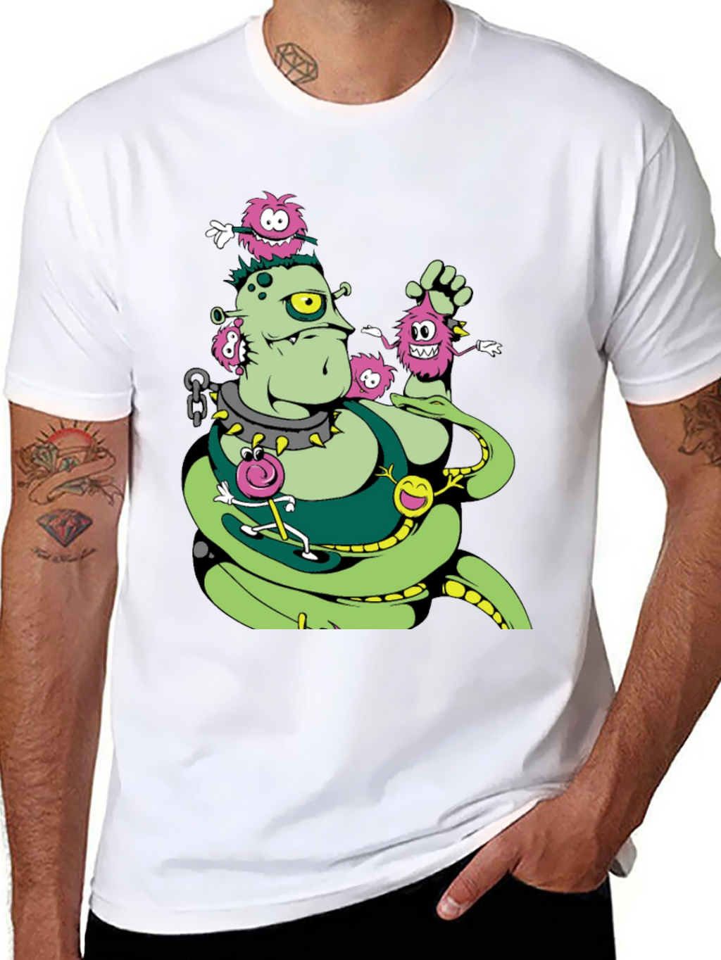 Monster Graphic Print Crew Neck T-Shirt