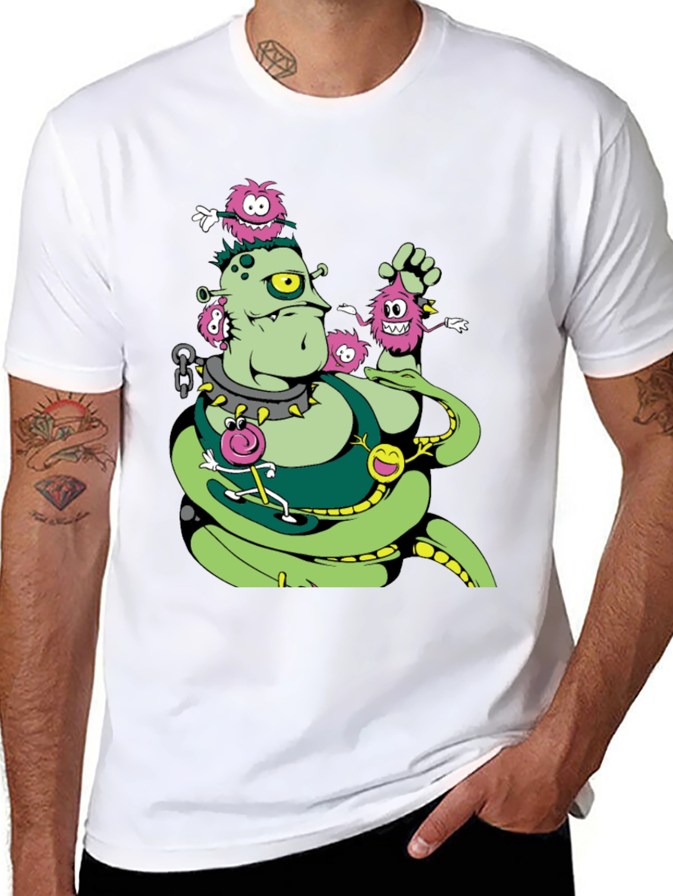 Monster Graphic Print Crew Neck T-Shirt