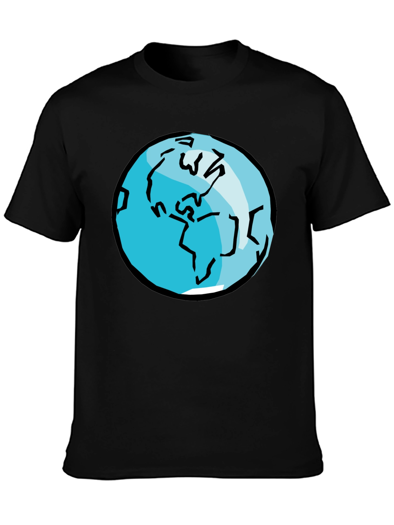 Earth Graphic Tee - Black Cotton T-Shirt