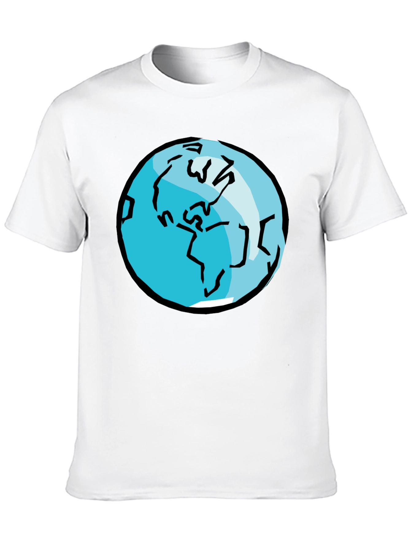 Earth Graphic Tee - Black Cotton T-Shirt
