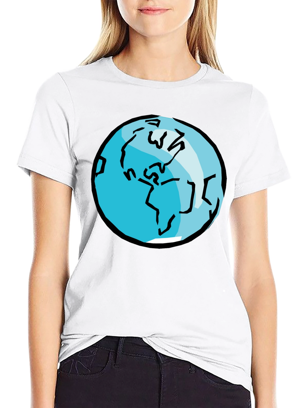 Earth Graphic Tee - Black Cotton T-Shirt