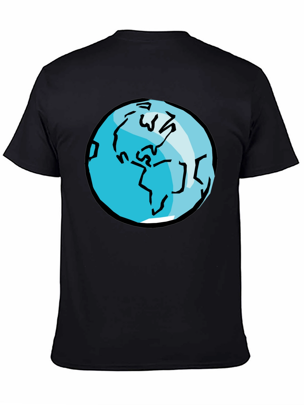 Earth Graphic Tee - Black Cotton T-Shirt