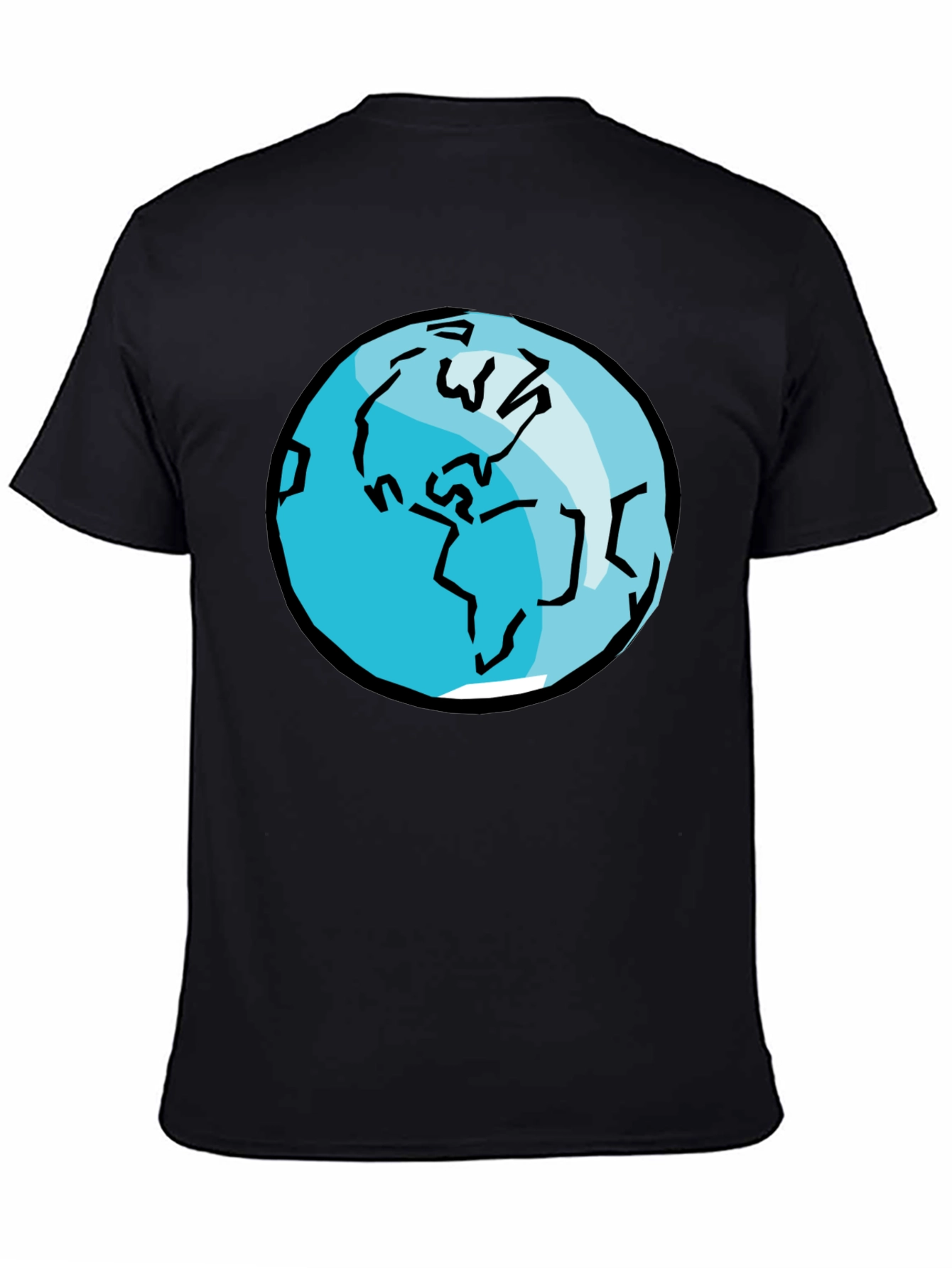 Earth Graphic Tee - Black Cotton T-Shirt