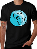 Earth Graphic Tee - Black Cotton T-Shirt
