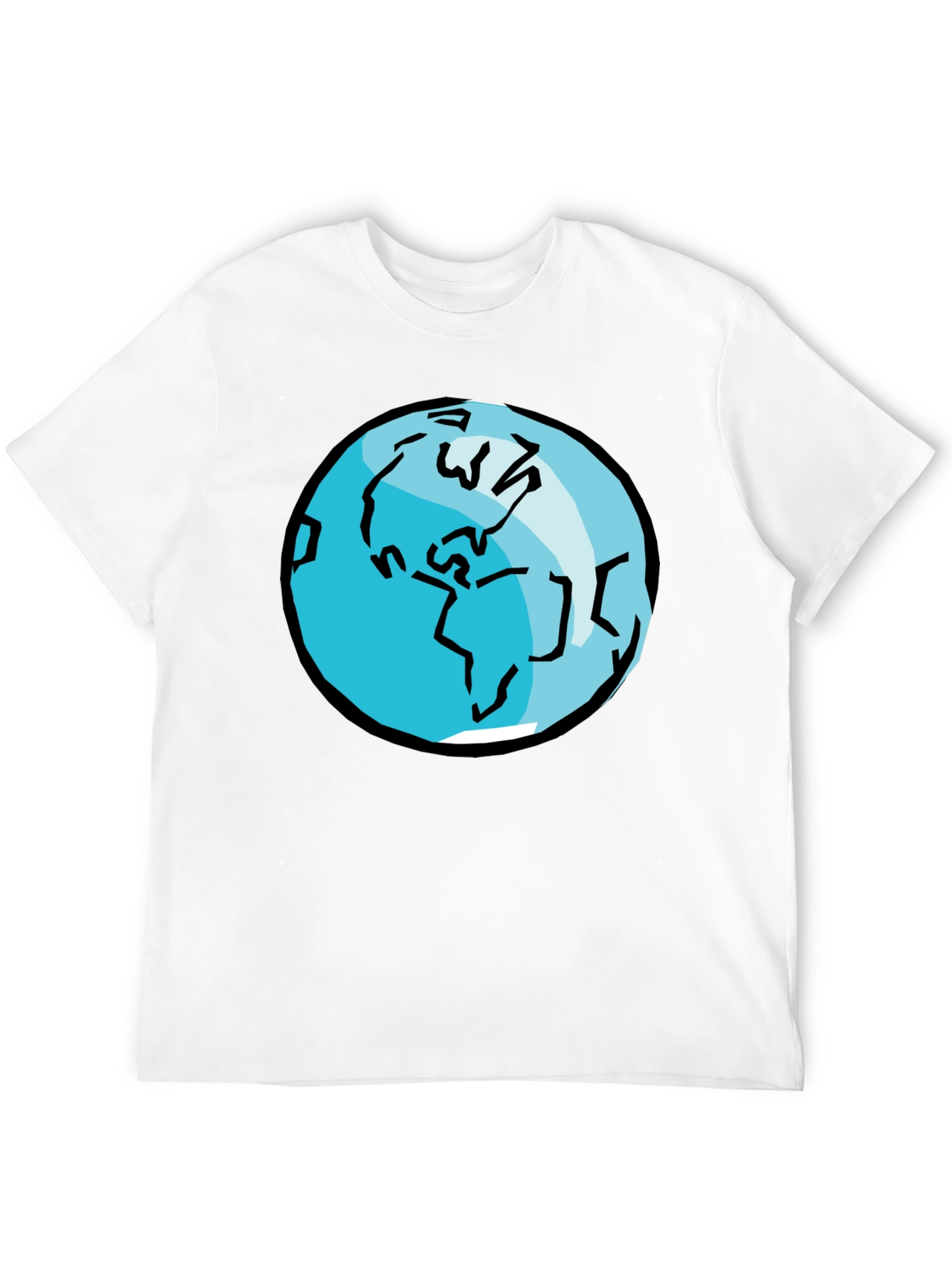 Earth Graphic Tee - Black Cotton T-Shirt