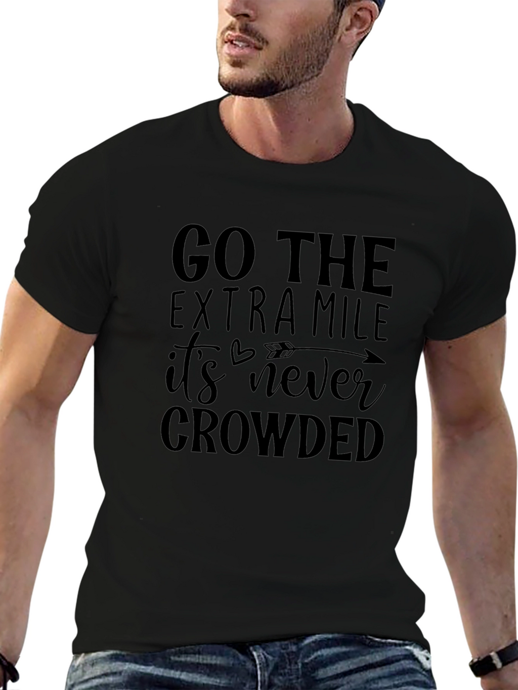 Go The Extra Mile Black Graphic Tee