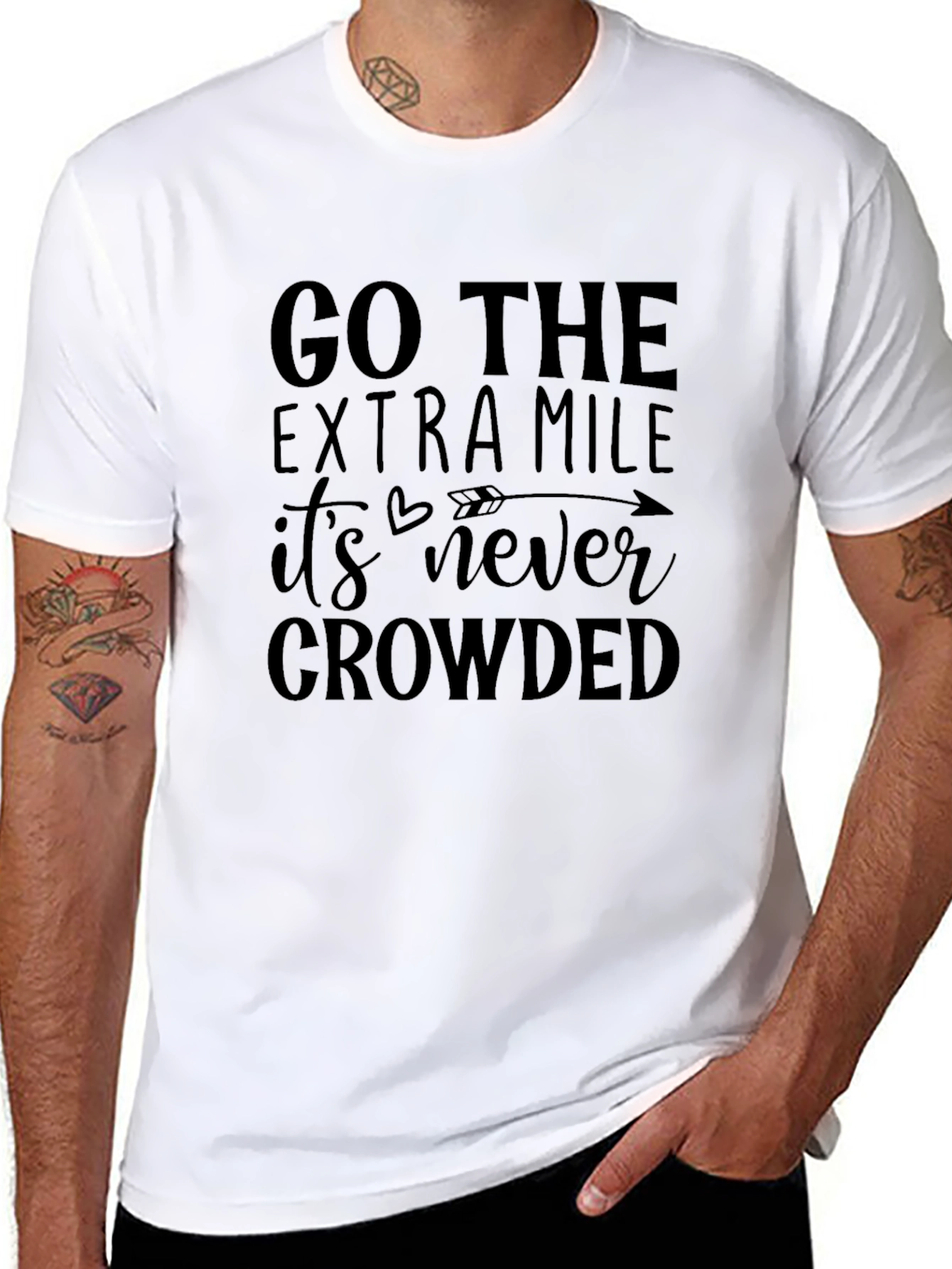 Go The Extra Mile Black Graphic Tee