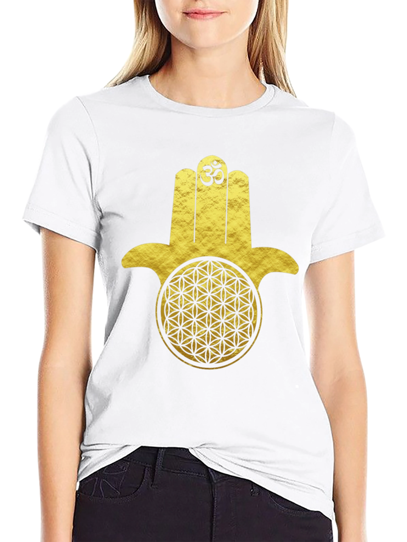 Hamsa Hand Flower of Life Graphic Tee