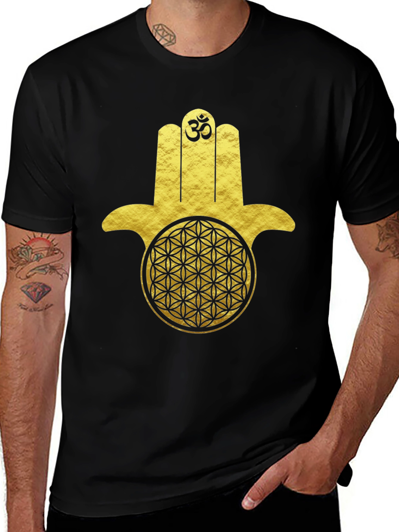 Hamsa Hand Flower of Life Graphic Tee