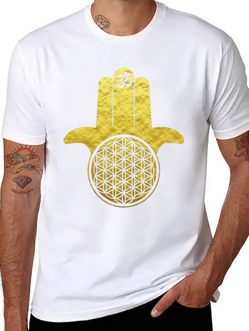 Hamsa Hand Flower of Life Graphic Tee