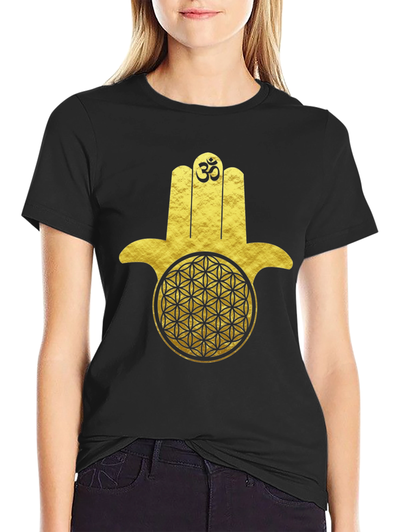 Hamsa Hand Flower of Life Graphic Tee