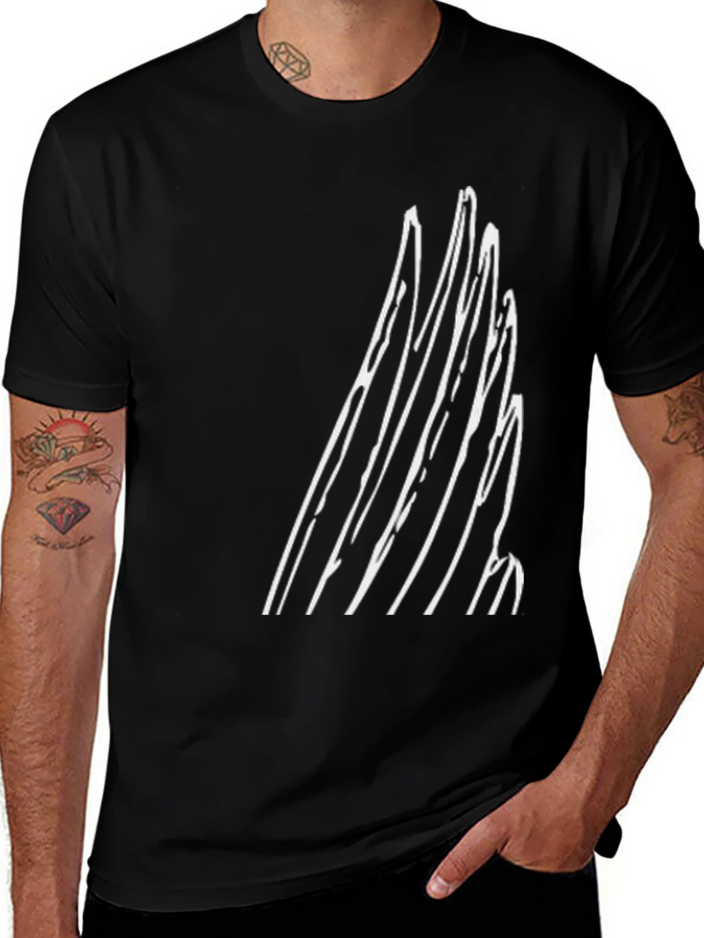 Abstract Graphic Tee - Modern Black T-Shirt