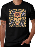 Skull Graphic Print T-Shirt - Black