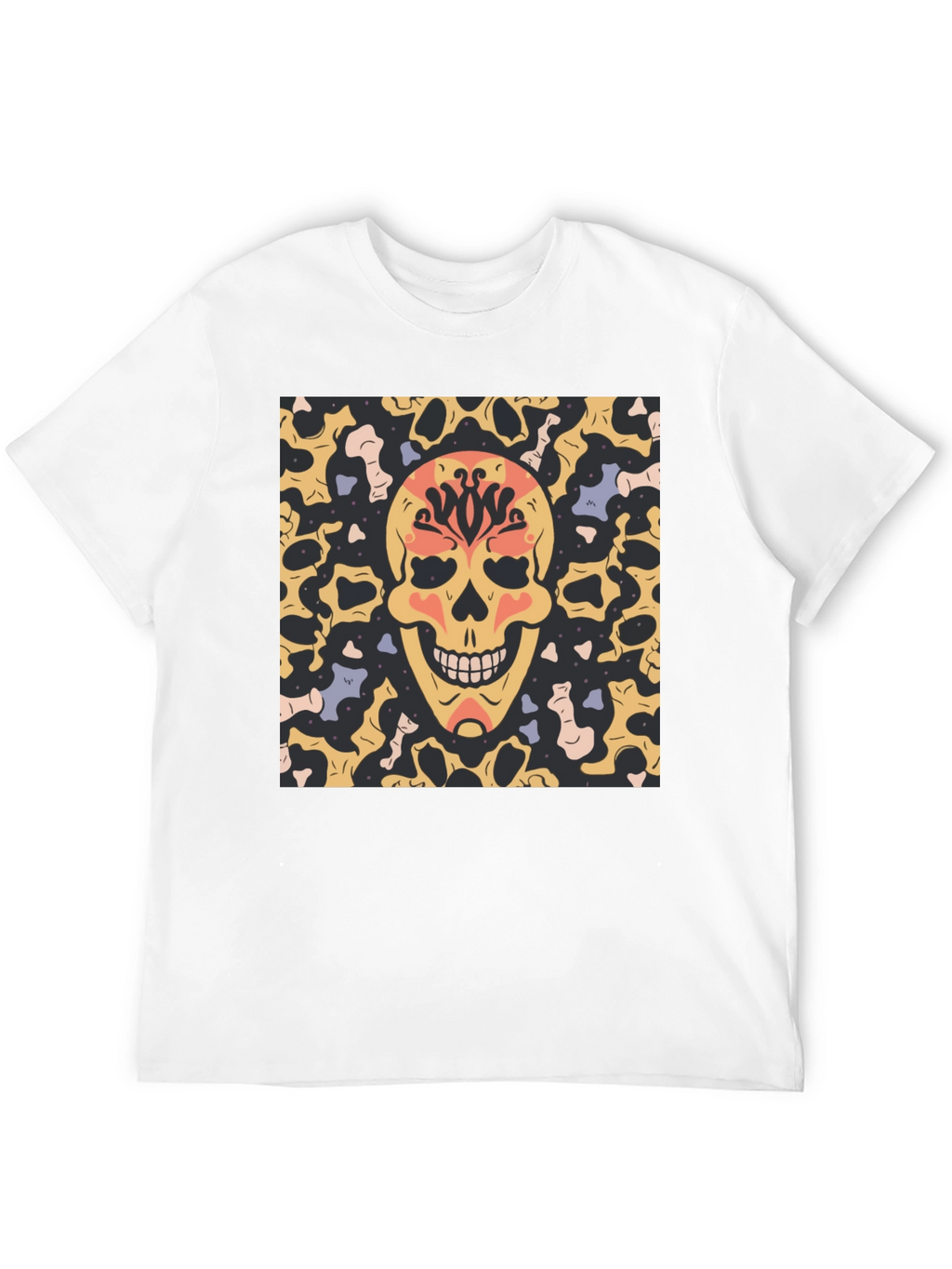 Skull Graphic Print T-Shirt - Black