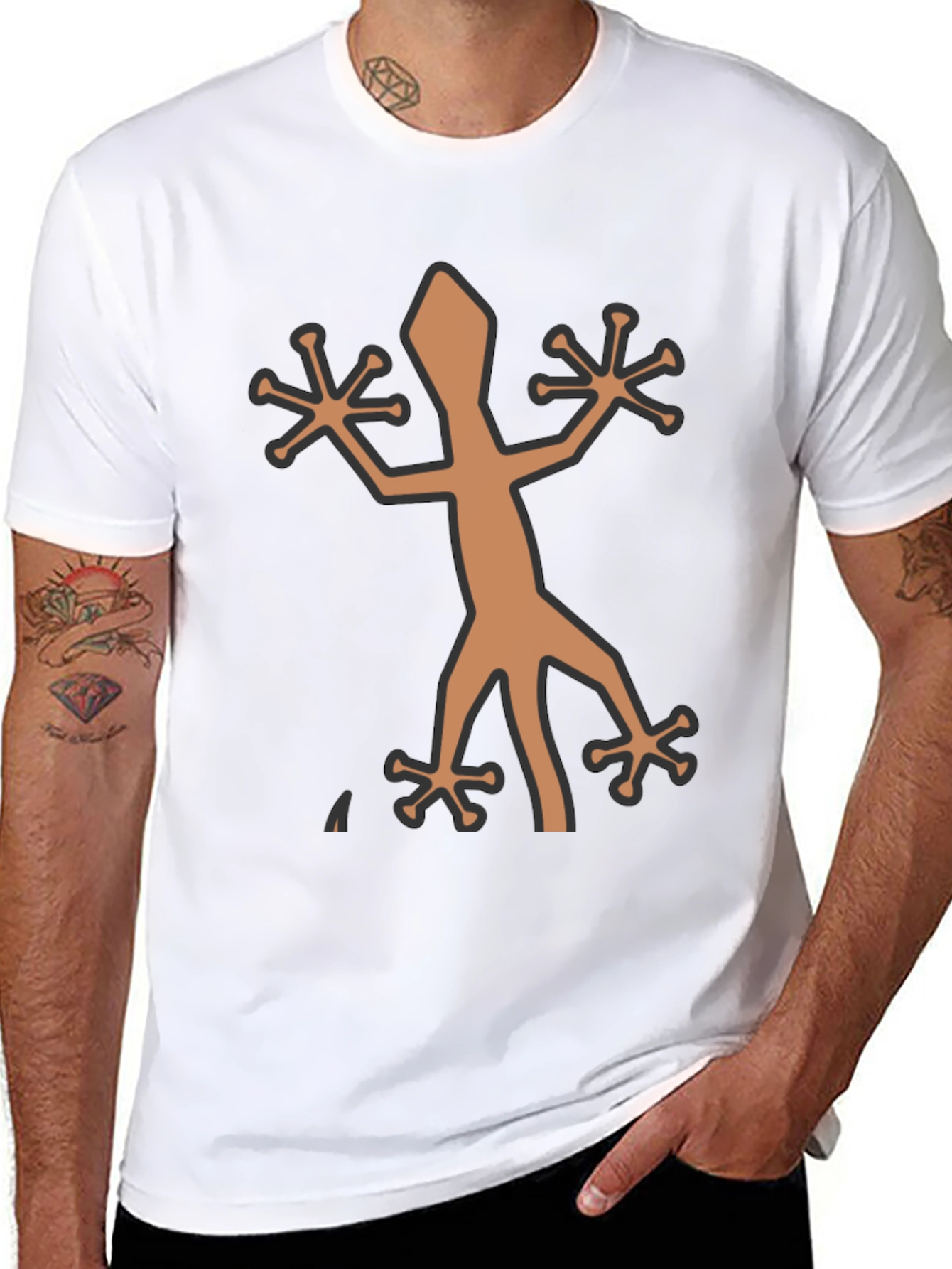 Cool Lizard Graphic Black T-Shirt for Men