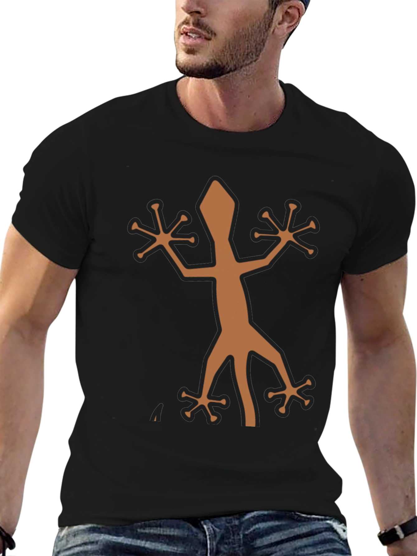 Cool Lizard Graphic Black T-Shirt for Men