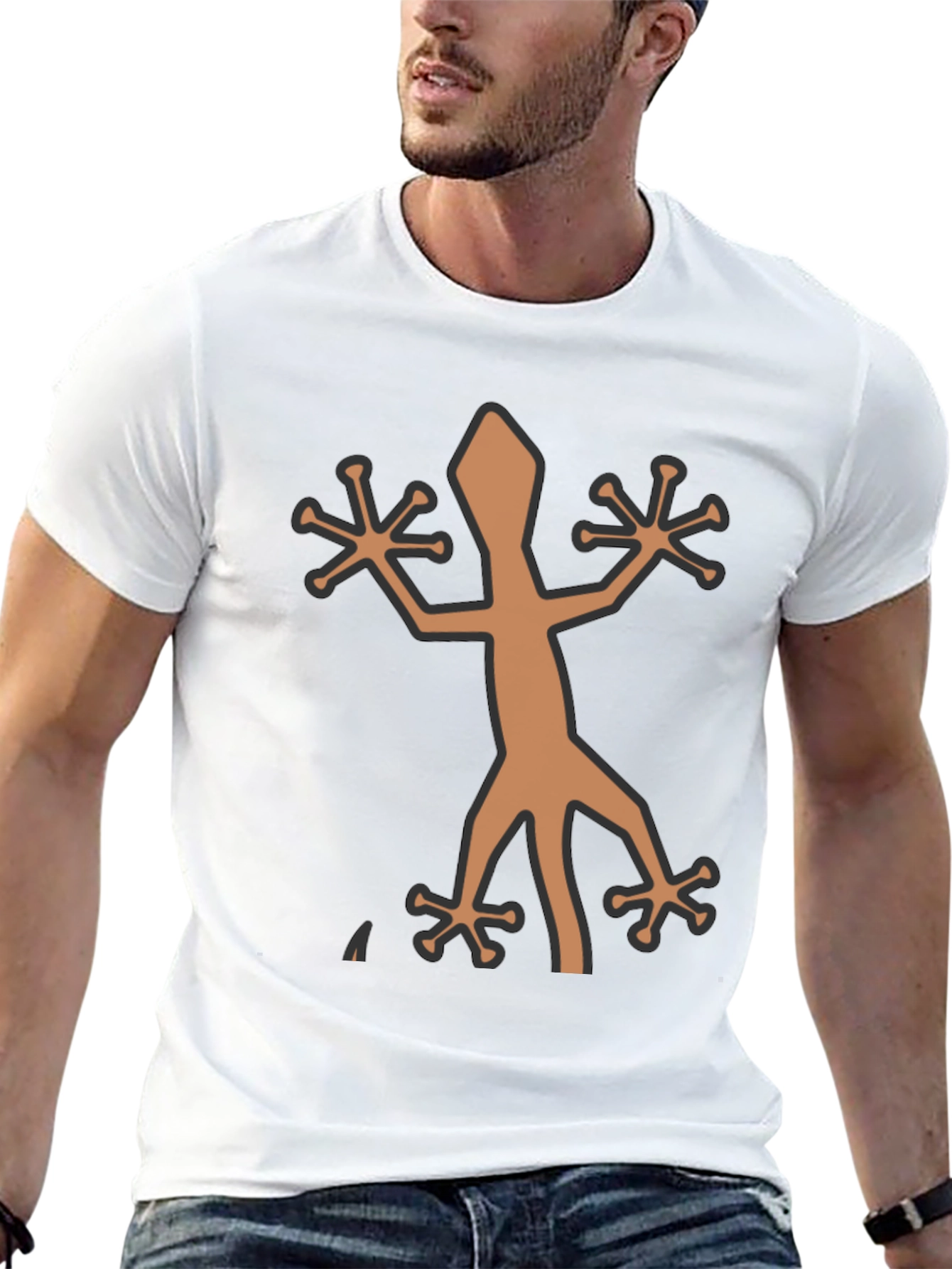 Cool Lizard Graphic Black T-Shirt for Men