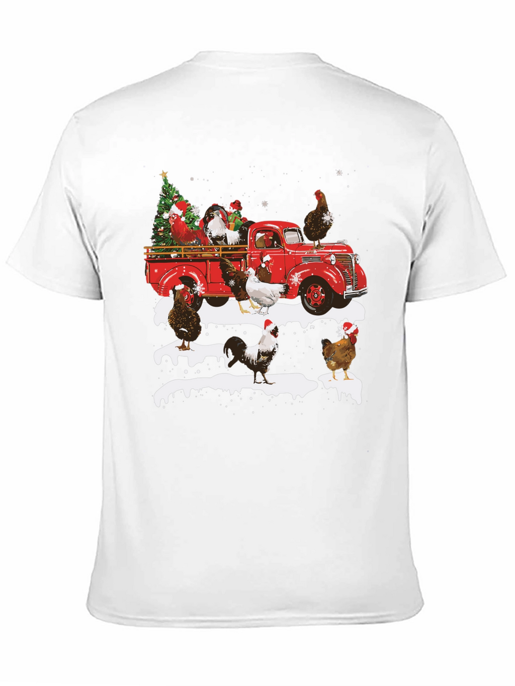 Festive Chicken Truck Graphic Tee
